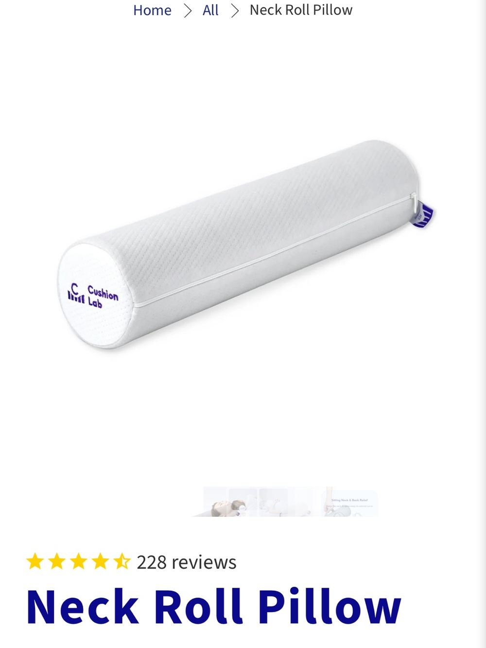 The Cushion Lab Neck Roll Pillow